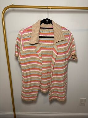 Kendall Lane Carly Crochet Knit OVERSIZED Cardigan XS